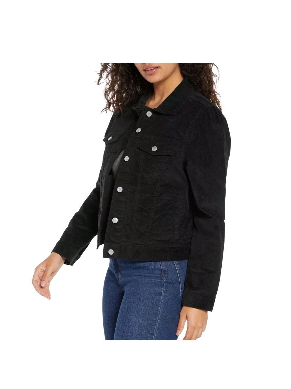 NWT GAP Women's Black Puff Sleeve Corduroy Jacket Size XXL - Picture 3 of 9